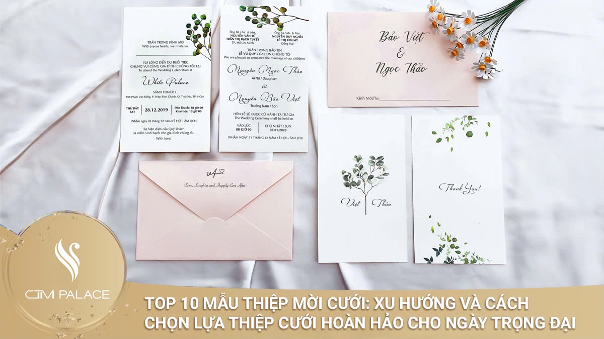 Top 10 mẫu thiệp cưới đẹp nhất 2024